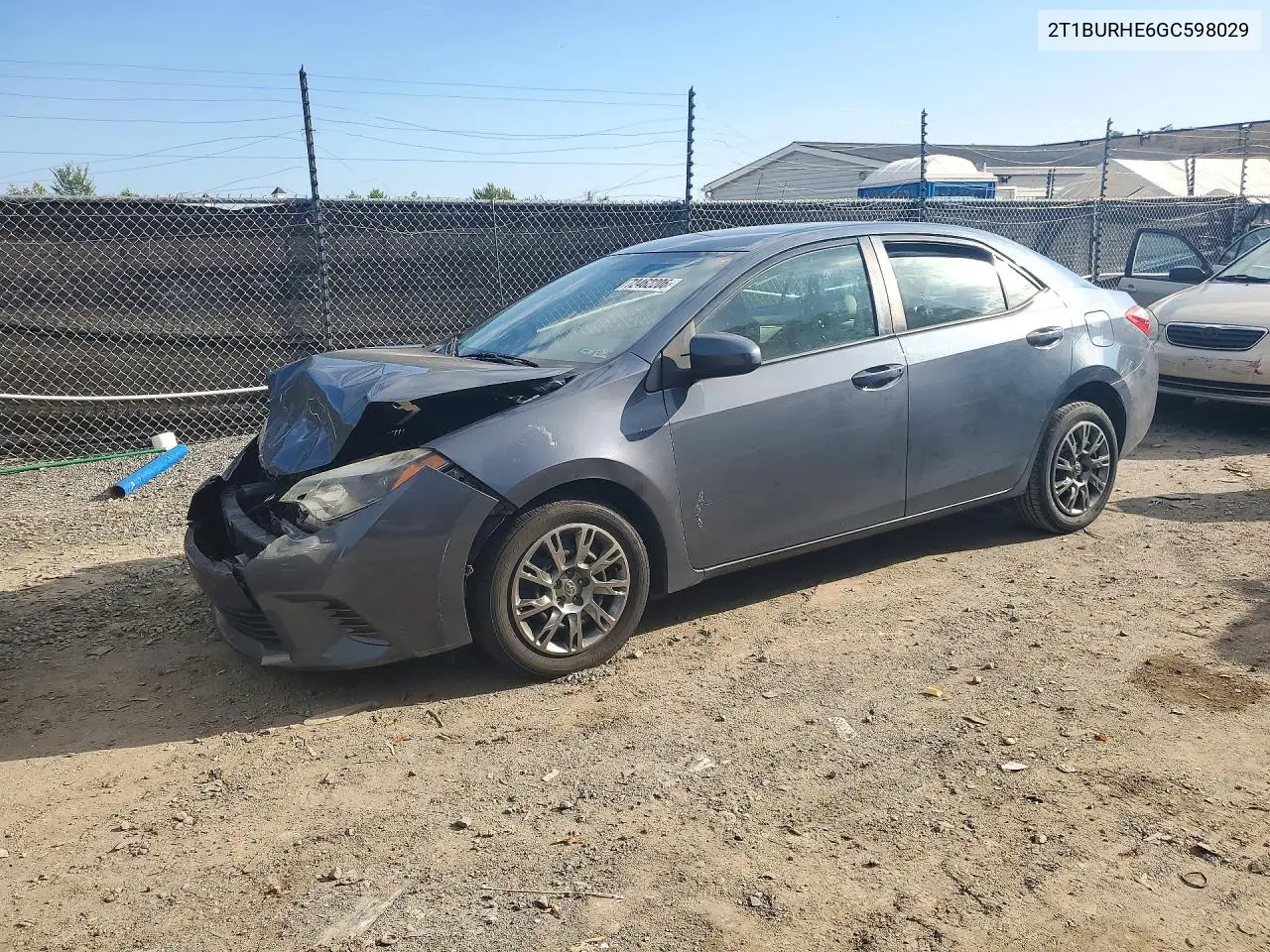 TOYOTA COROLLA 2016, VIN 2T1BURHE6GC598029