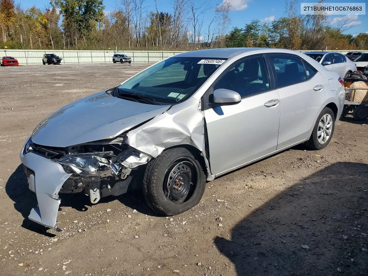 TOYOTA COROLLA 2016, VIN 2T1BURHE1GC676863