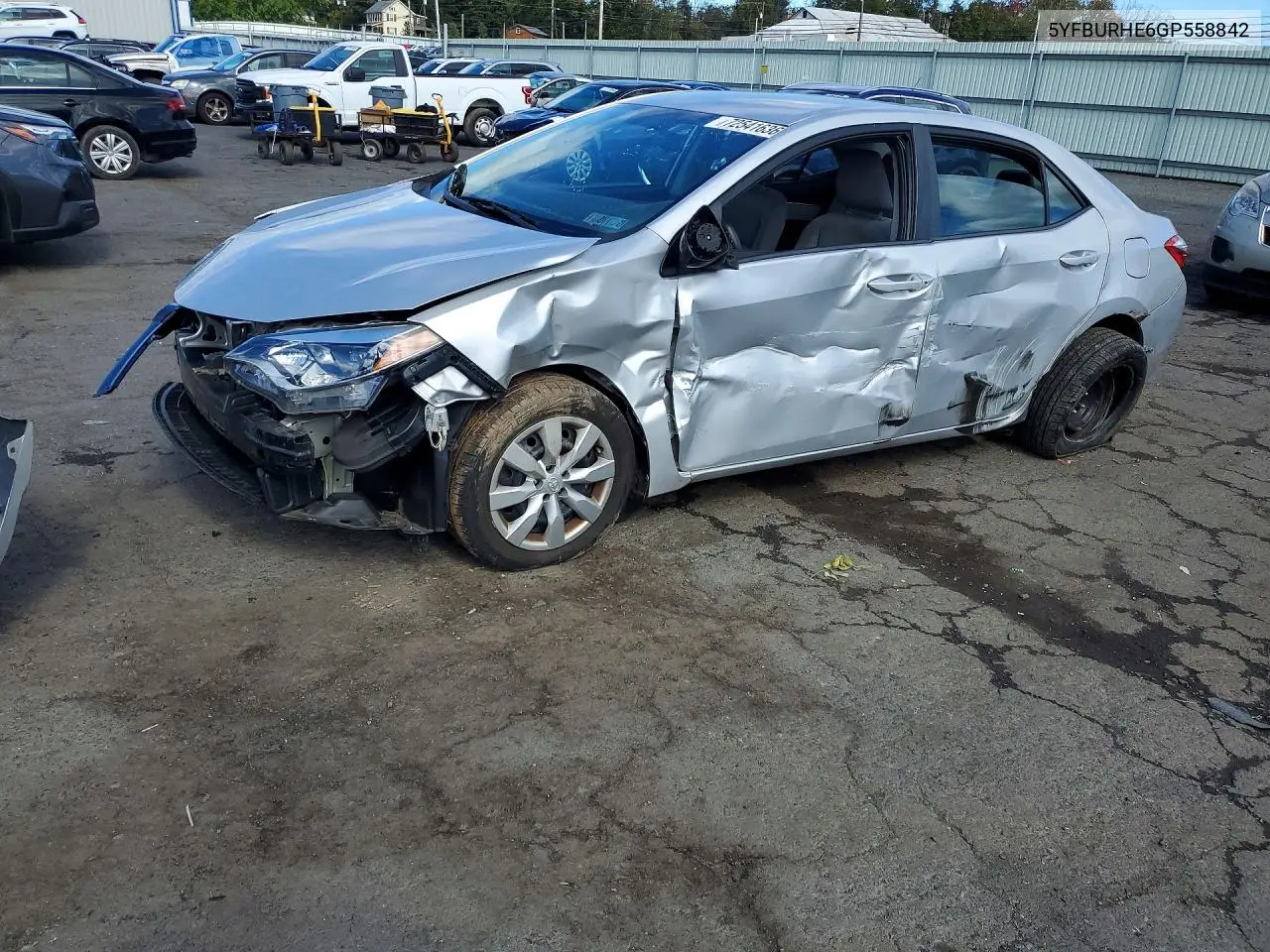TOYOTA COROLLA 2016, VIN 5YFBURHE6GP558842