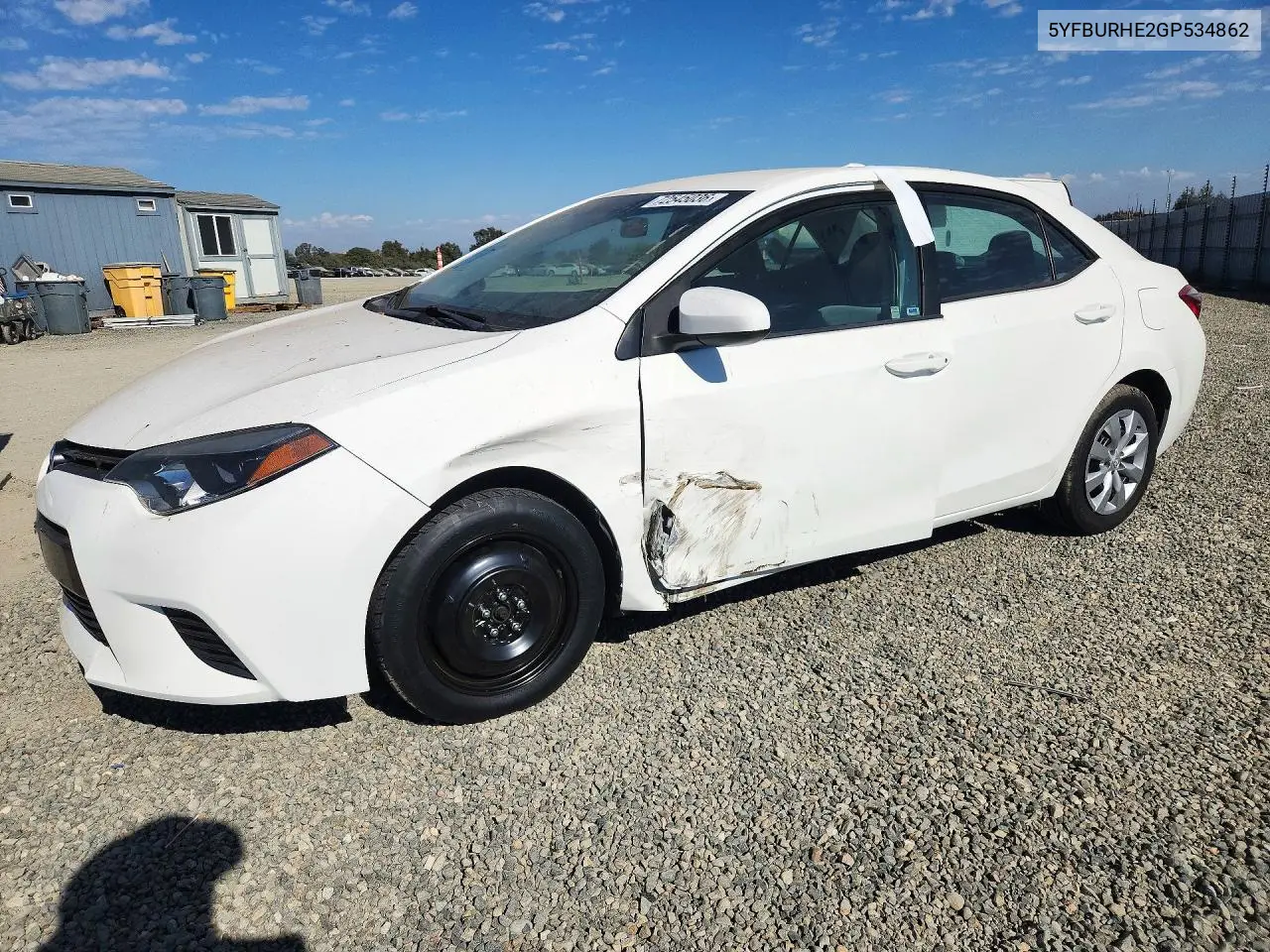 TOYOTA COROLLA 2016, VIN 5YFBURHE2GP534862