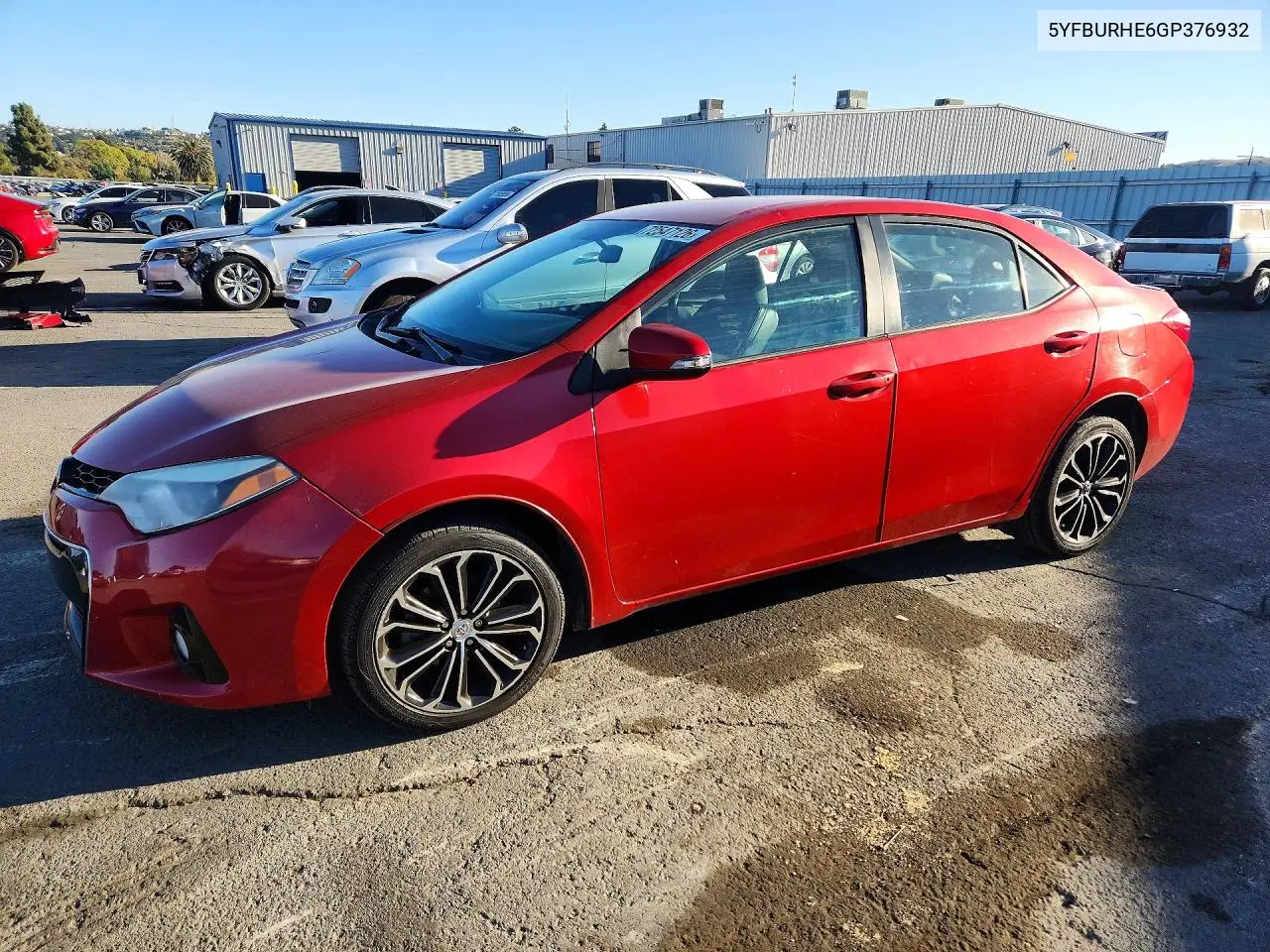 TOYOTA COROLLA 2016, VIN 5YFBURHE6GP376932
