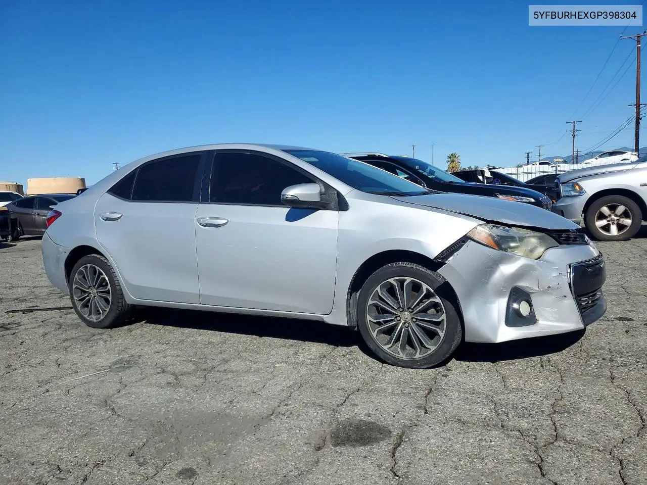 2016 TOYOTA COROLLA VIN 5YFBURHEXGP398304 — фото 4