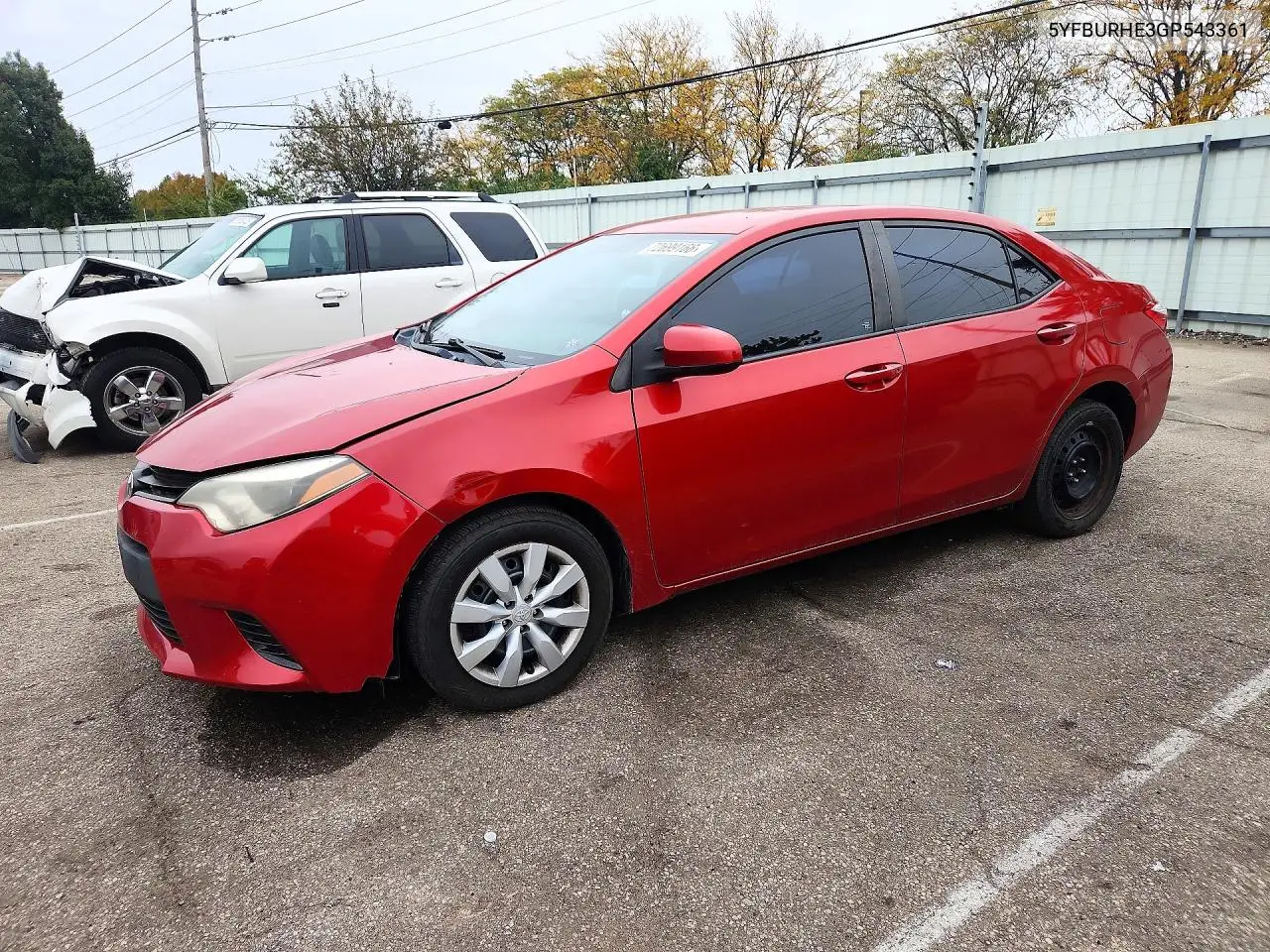 TOYOTA COROLLA 2016, VIN 5YFBURHE3GP543361
