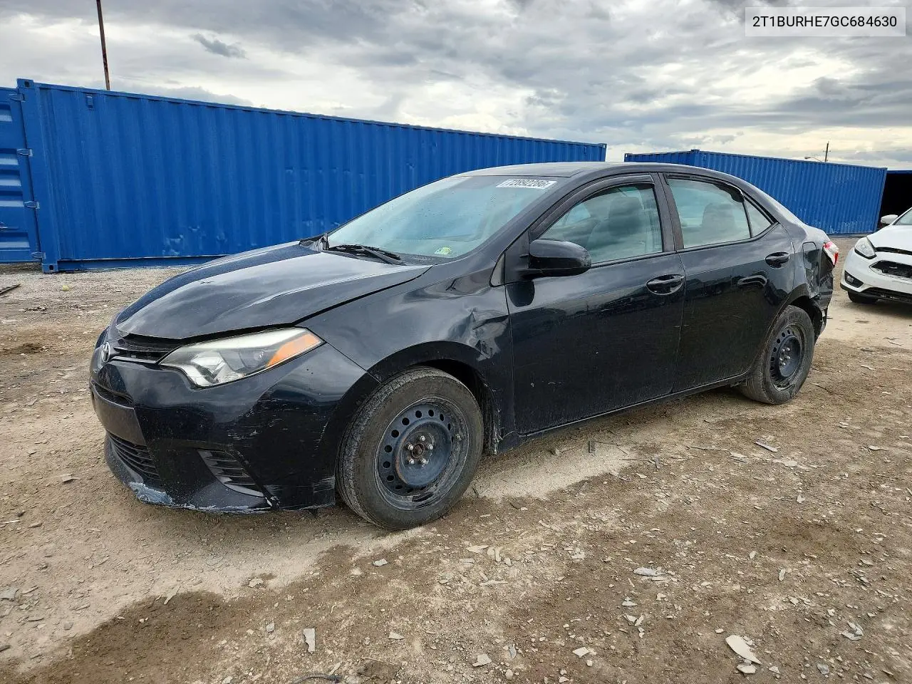 TOYOTA COROLLA 2016, VIN 2T1BURHE7GC684630