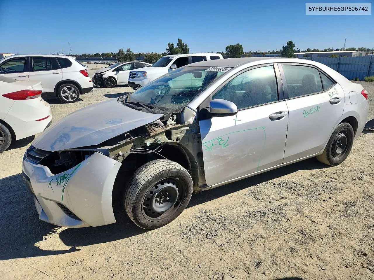 TOYOTA COROLLA 2016, VIN 5YFBURHE6GP506742