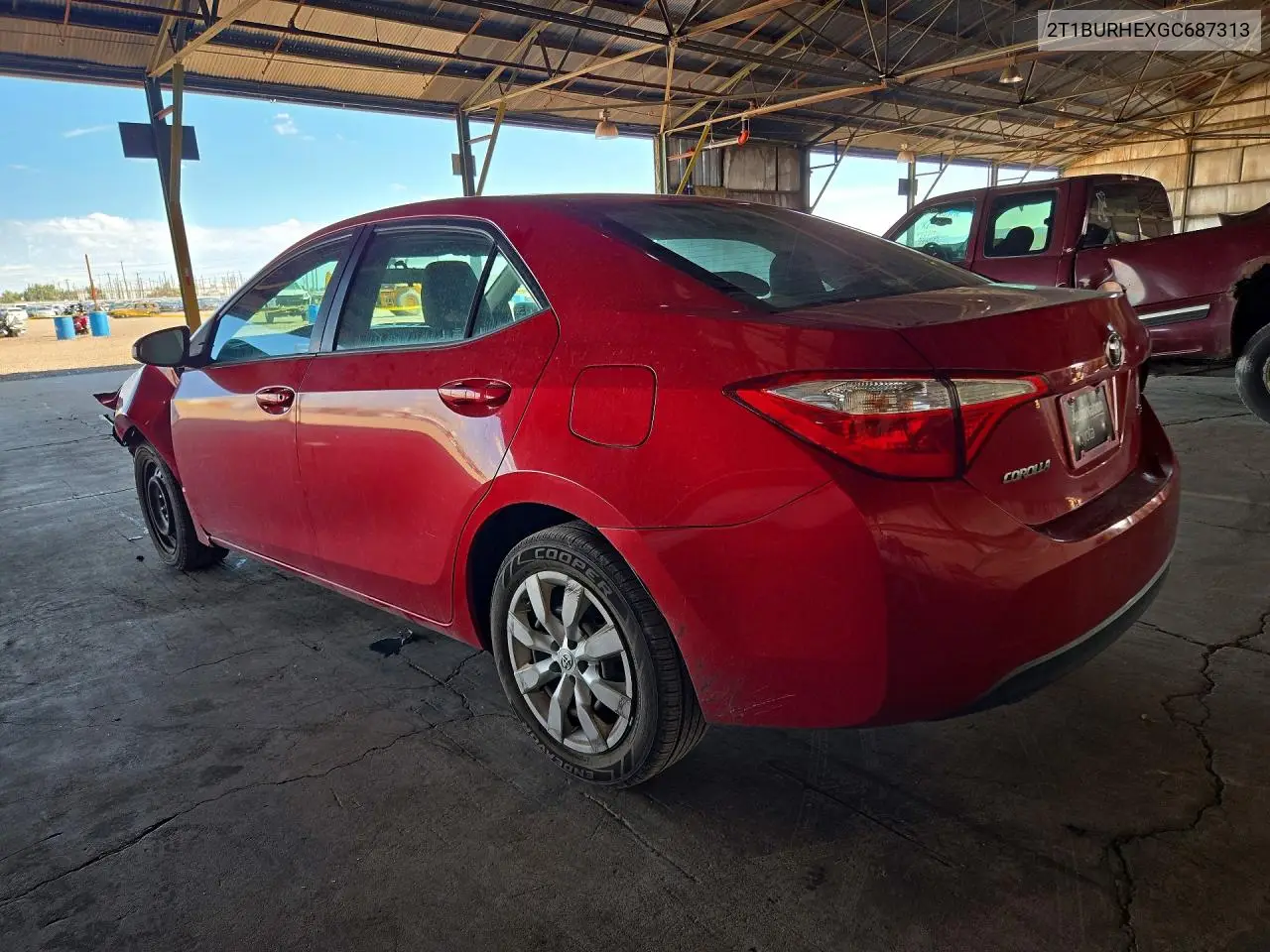 2016 TOYOTA COROLLA VIN 2T1BURHEXGC687313 — фото 2