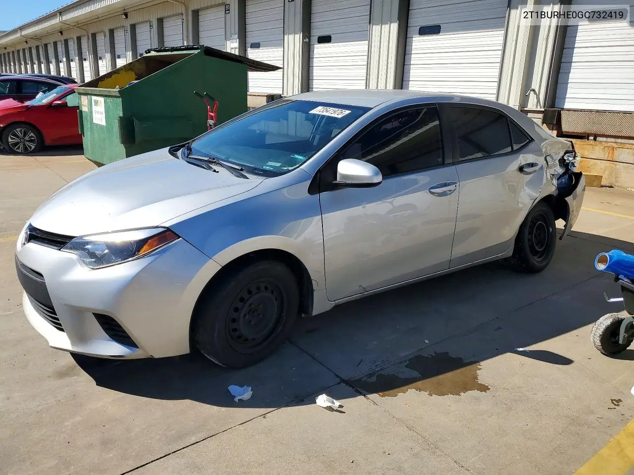 TOYOTA COROLLA 2016, VIN 2T1BURHE0GC732419