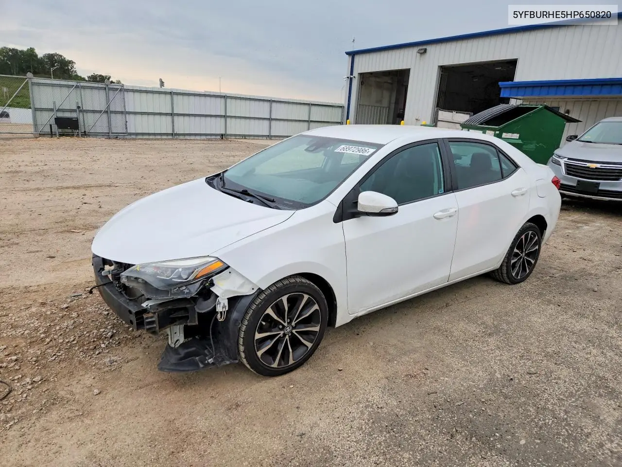 TOYOTA COROLLA 2017, VIN 5YFBURHE5HP650820