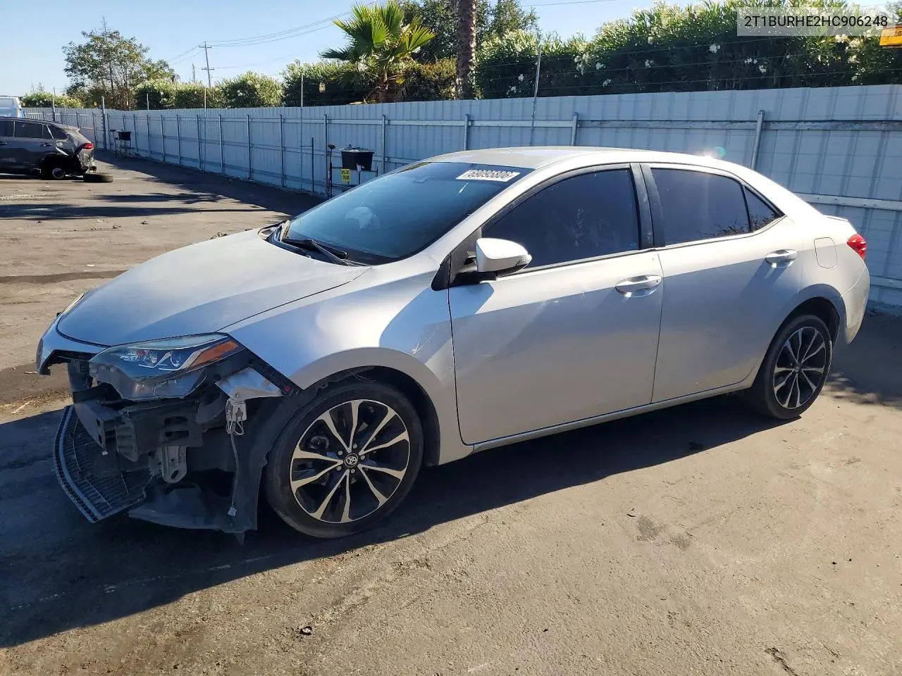 TOYOTA COROLLA 2017, VIN 2T1BURHE2HC906248