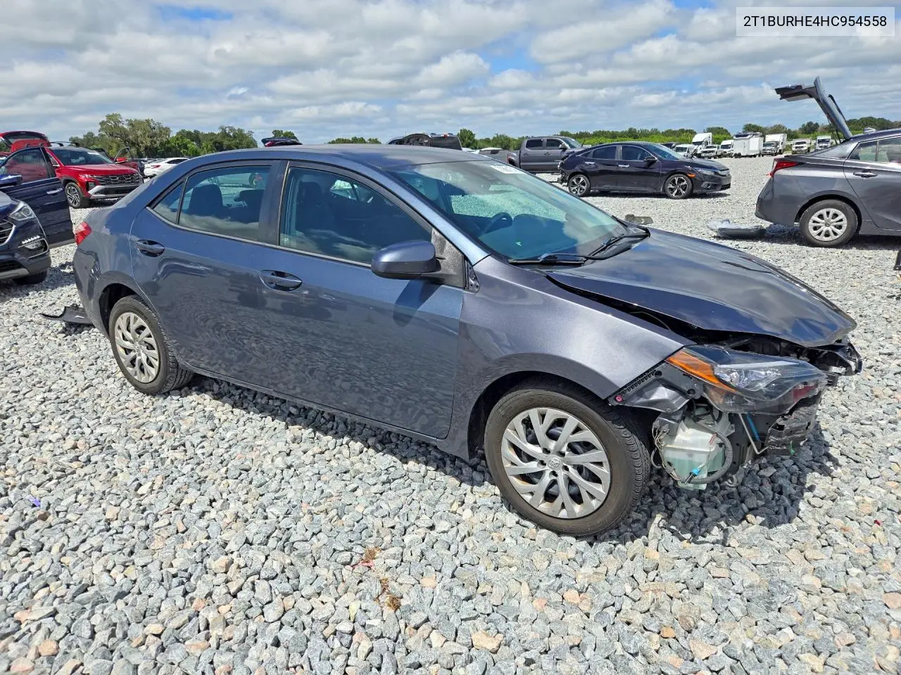2017 TOYOTA COROLLA VIN 2T1BURHE4HC954558 — фото 4