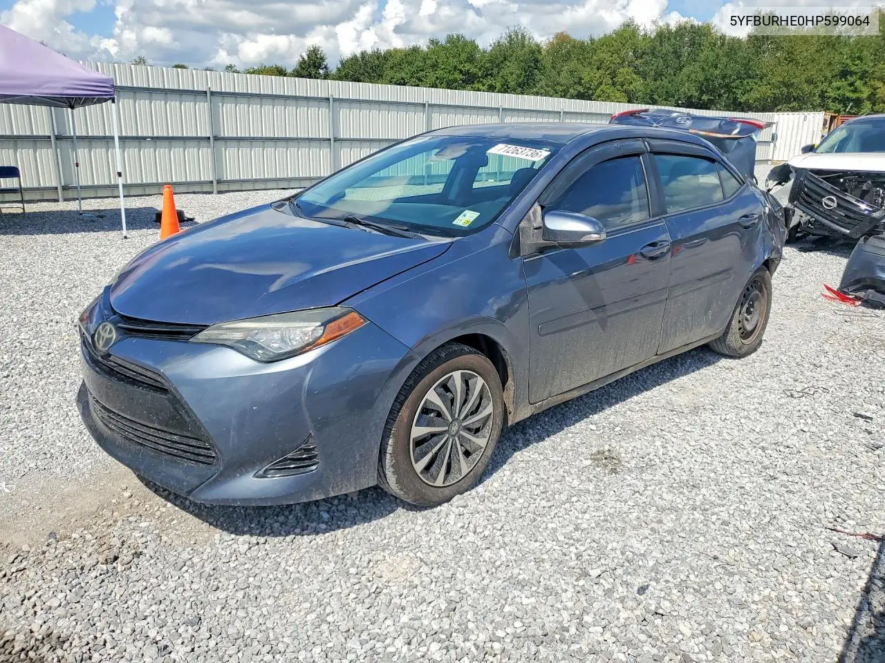 TOYOTA COROLLA 2017, VIN 5YFBURHE0HP599064