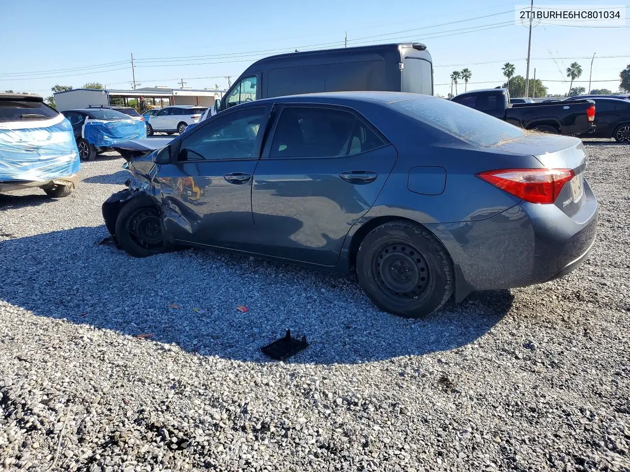 2017 TOYOTA COROLLA VIN 2T1BURHE6HC801034 — фото 2