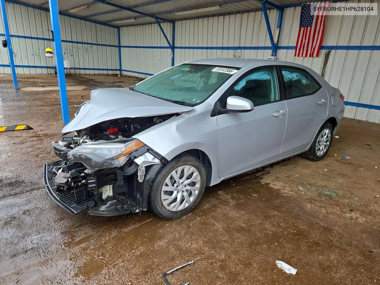 TOYOTA COROLLA 2017, VIN 5YFBURHE1HP628104