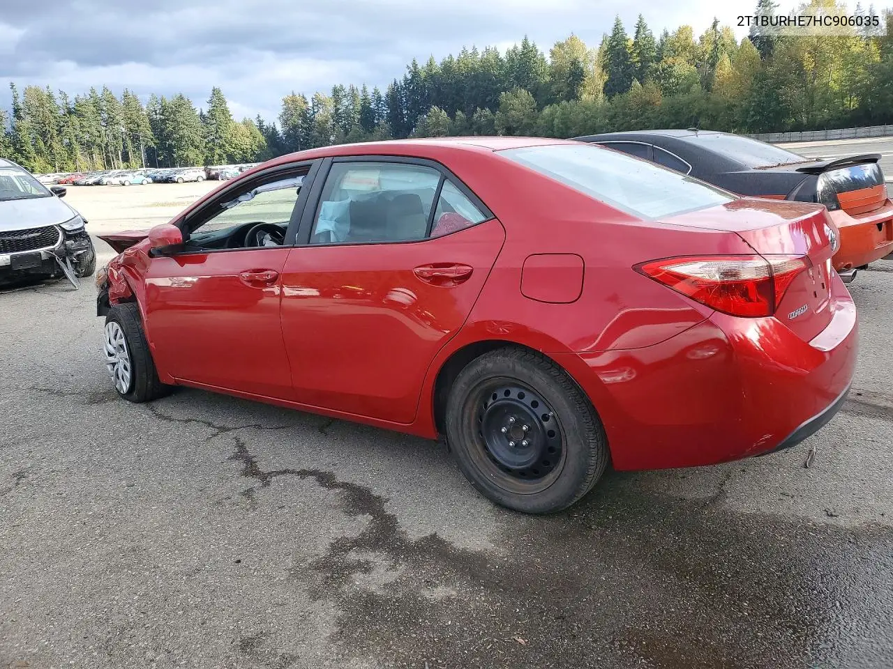 2017 TOYOTA COROLLA VIN 2T1BURHE7HC906035 — фото 2