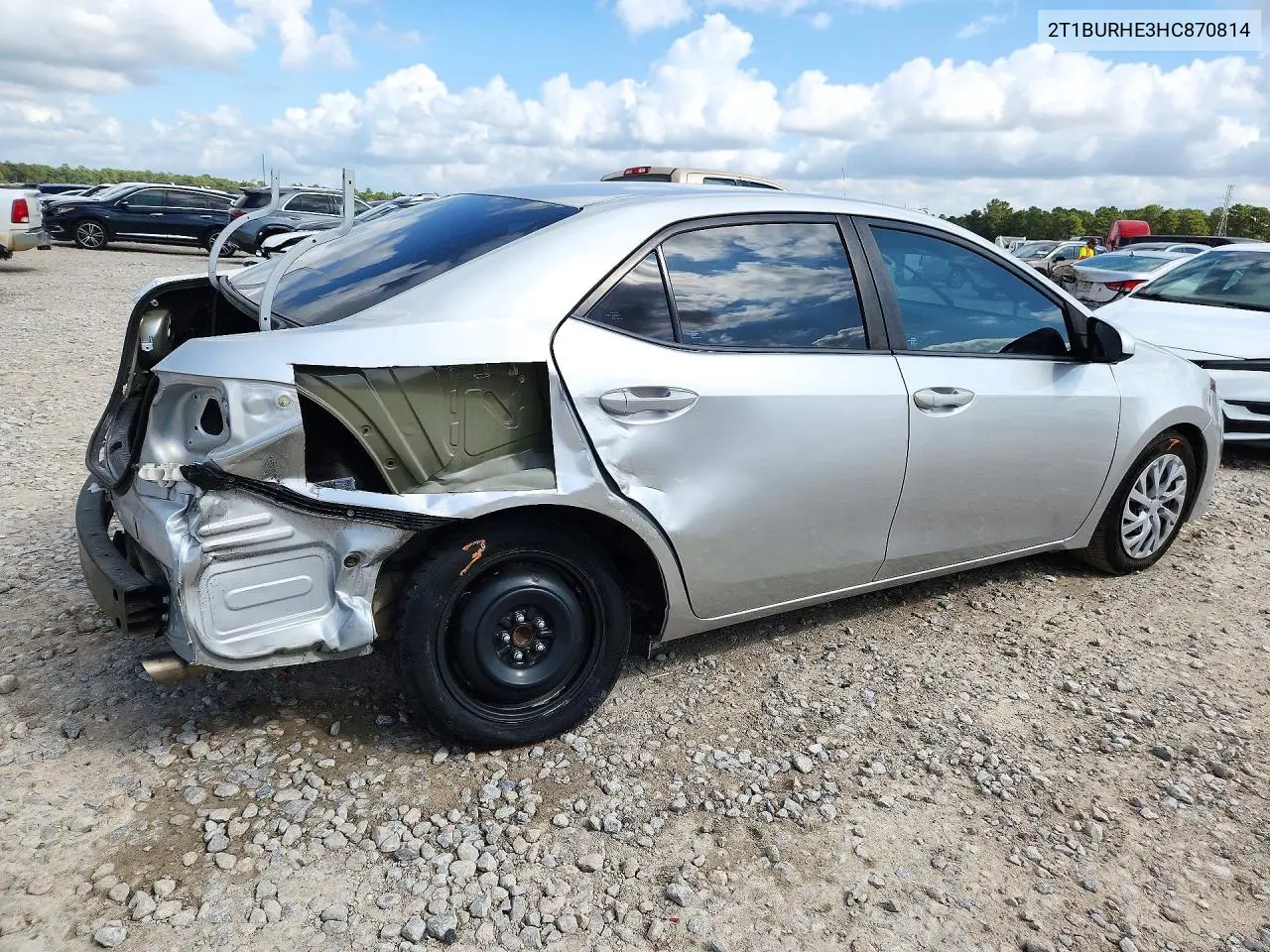 2017 TOYOTA COROLLA VIN 2T1BURHE3HC870814 — фото 3