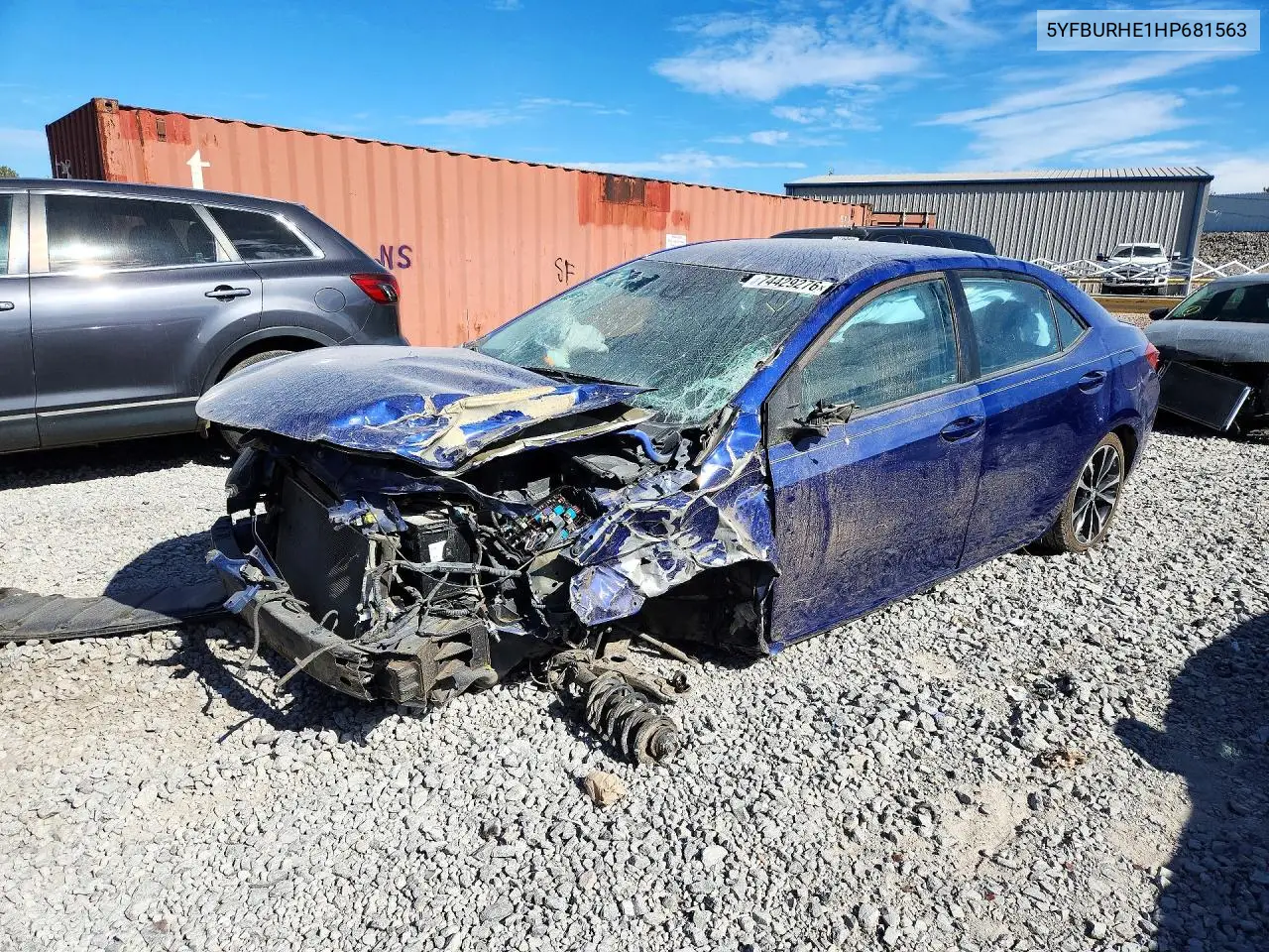 TOYOTA COROLLA 2017, VIN 5YFBURHE1HP681563