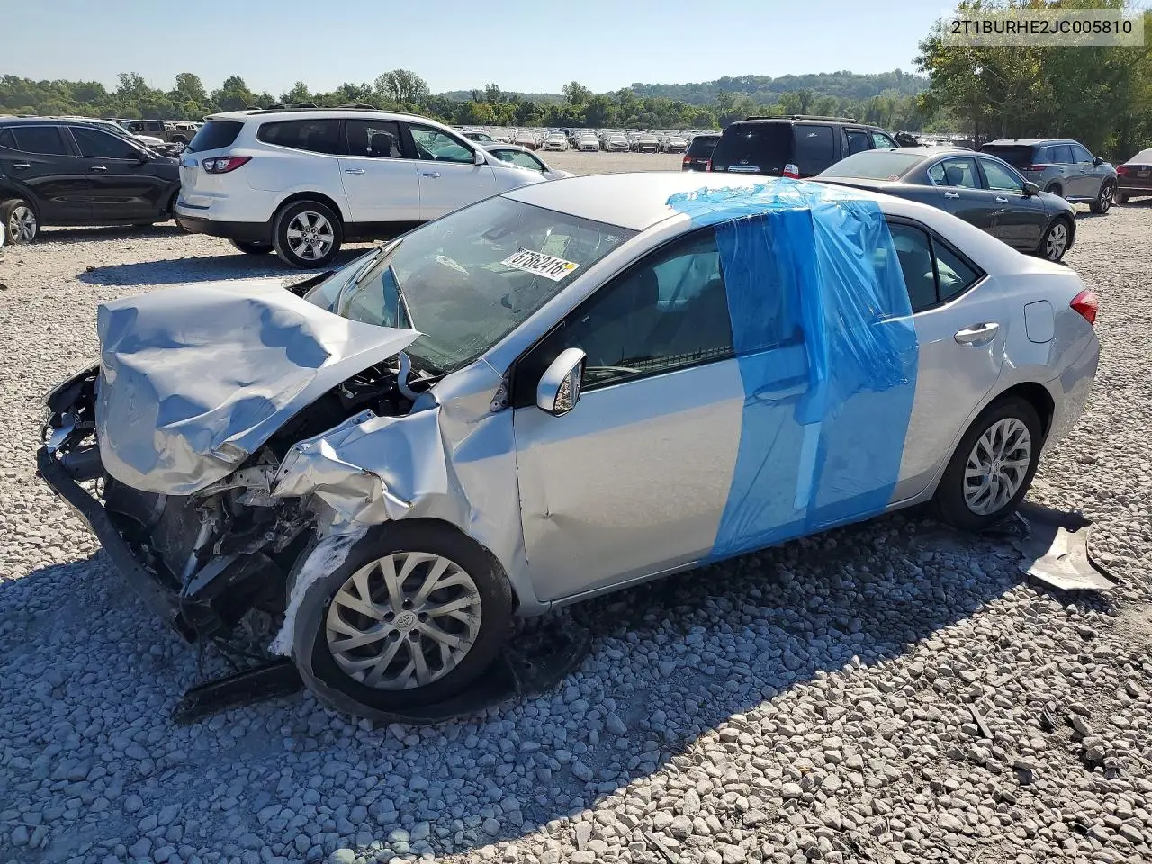 TOYOTA COROLLA 2018, VIN 2T1BURHE2JC005810