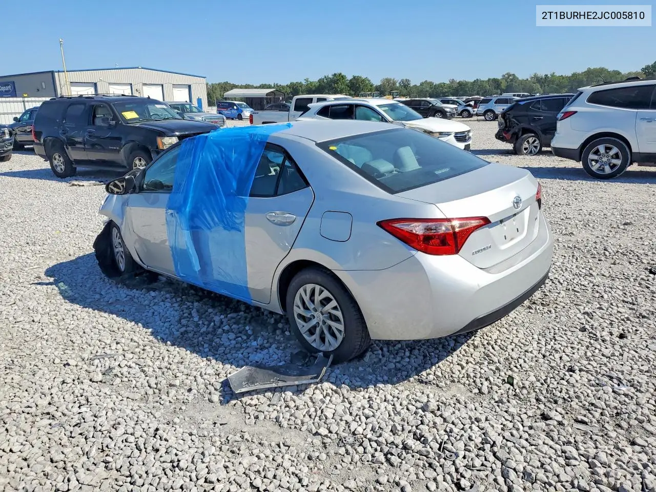 2018 TOYOTA COROLLA VIN 2T1BURHE2JC005810 — фото 2