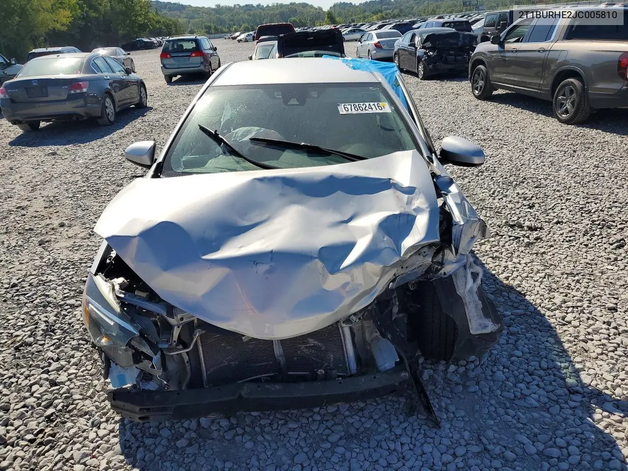 2018 TOYOTA COROLLA VIN 2T1BURHE2JC005810 — фото 5