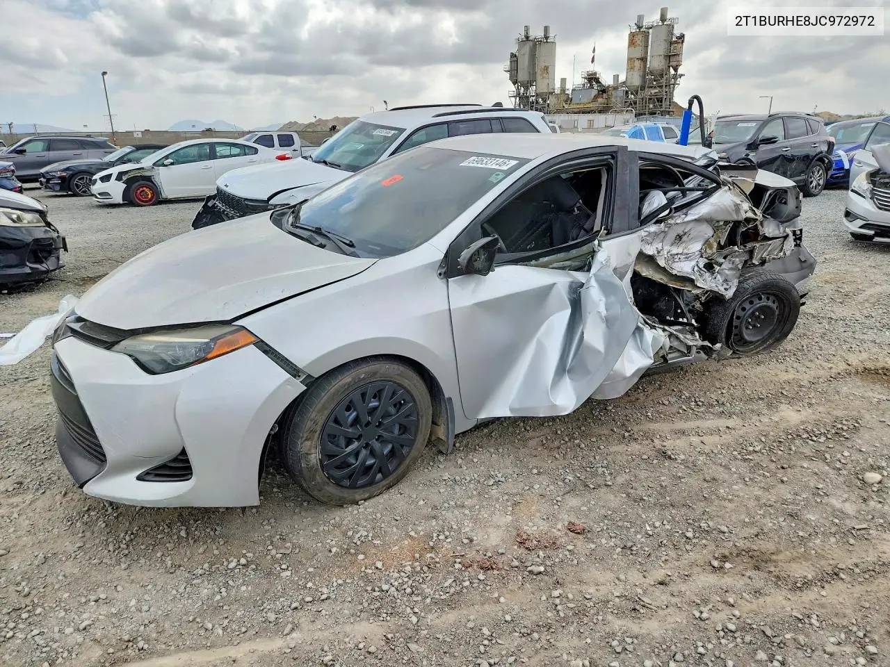 TOYOTA COROLLA 2018, VIN 2T1BURHE8JC972972