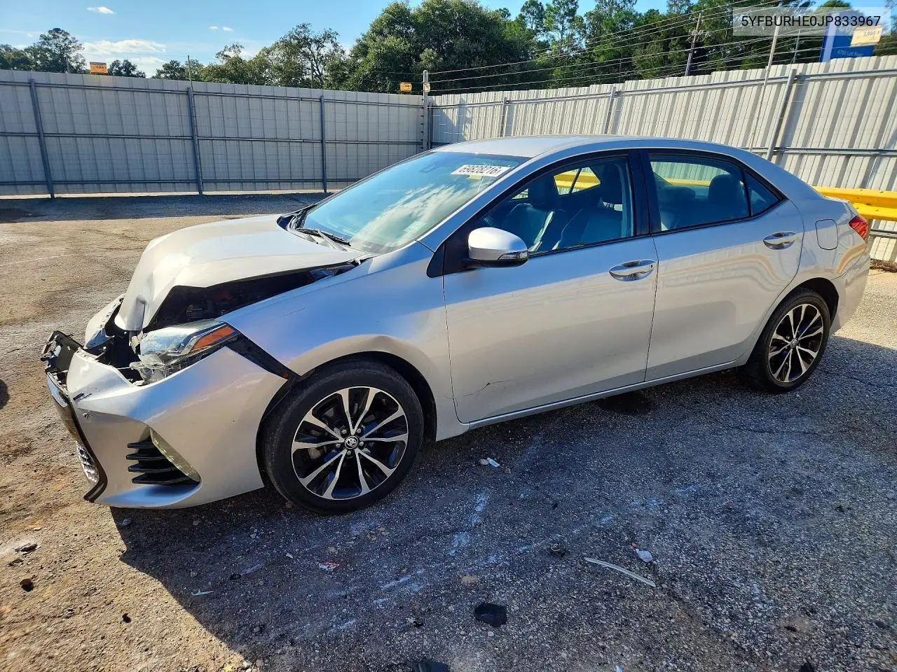 TOYOTA COROLLA 2018, VIN 5YFBURHE0JP833967