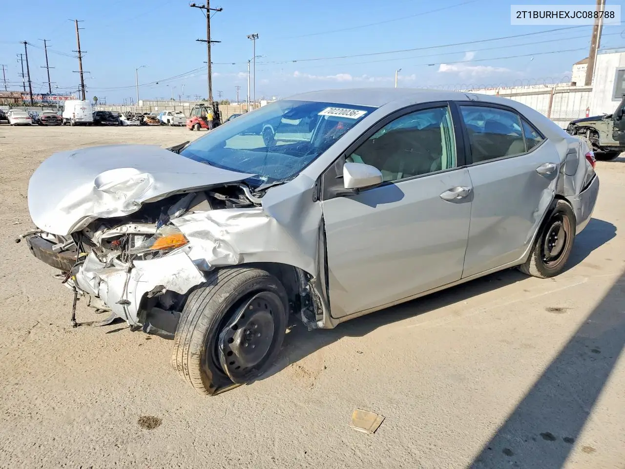 TOYOTA COROLLA 2018, VIN 2T1BURHEXJC088788