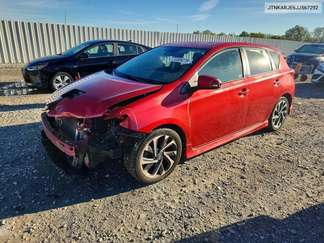 TOYOTA COROLLA 2018, VIN JTNKARJE6JJ567292