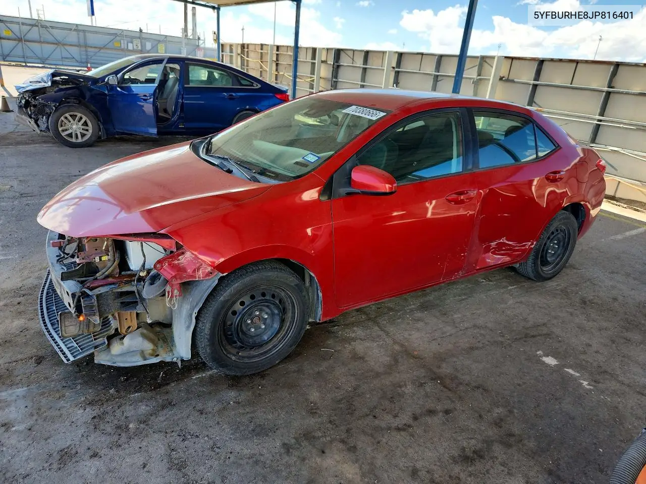TOYOTA COROLLA 2018, VIN 5YFBURHE8JP816401