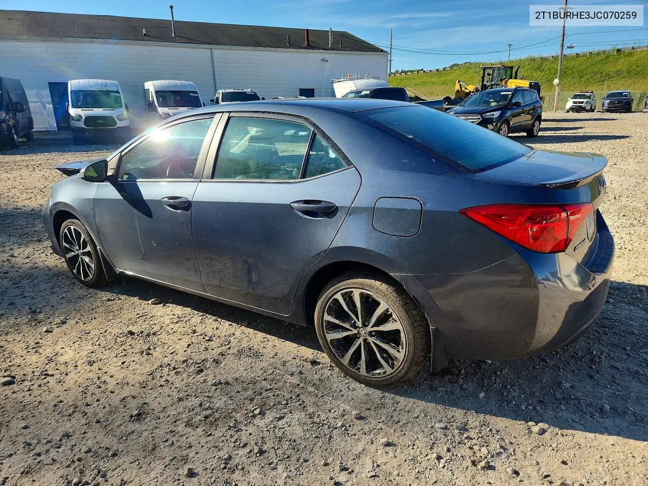 2018 TOYOTA COROLLA VIN 2T1BURHE3JC070259 — фото 2