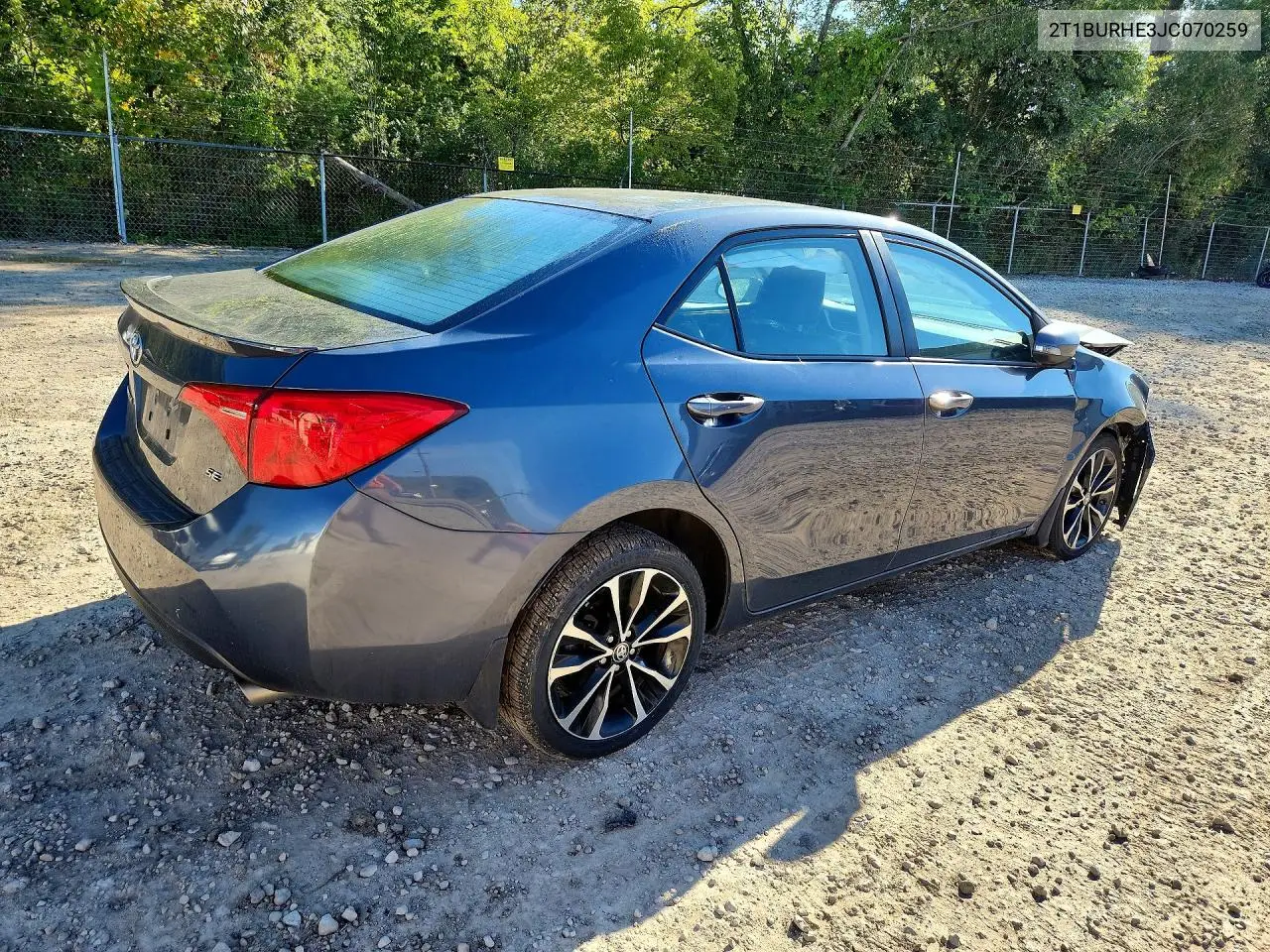 2018 TOYOTA COROLLA VIN 2T1BURHE3JC070259 — фото 3
