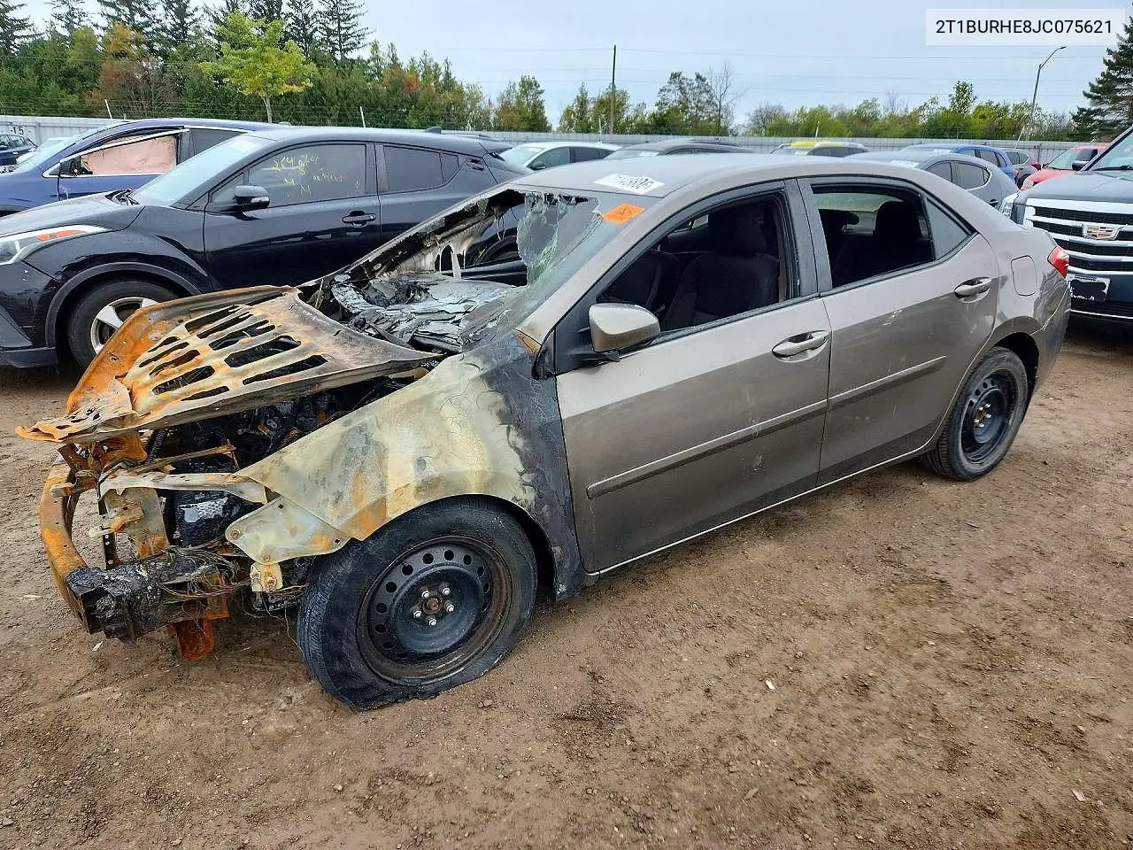TOYOTA COROLLA 2018, VIN 2T1BURHE8JC075621