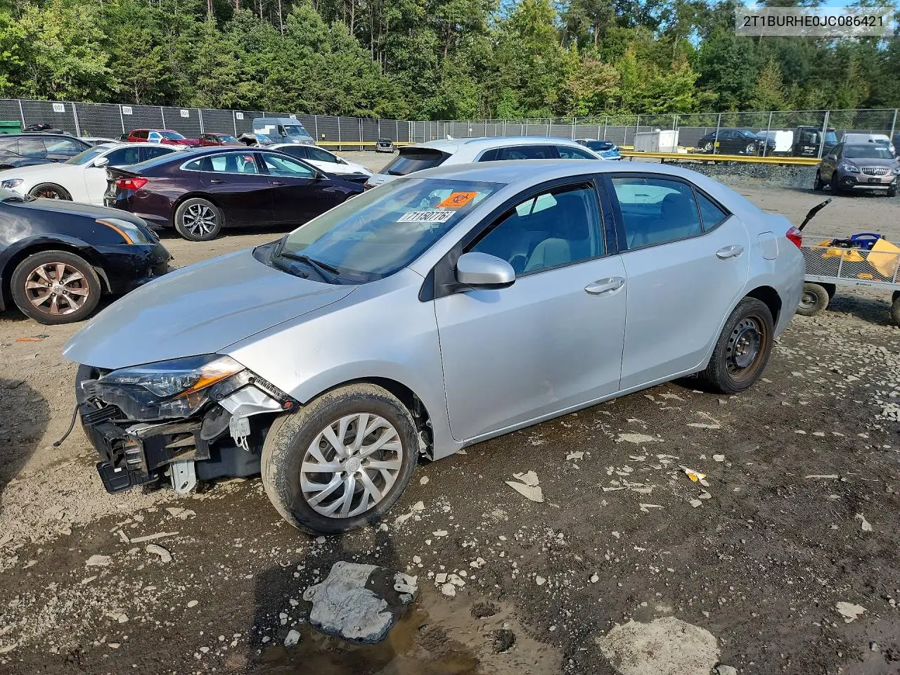 TOYOTA COROLLA 2018, VIN 2T1BURHE0JC086421
