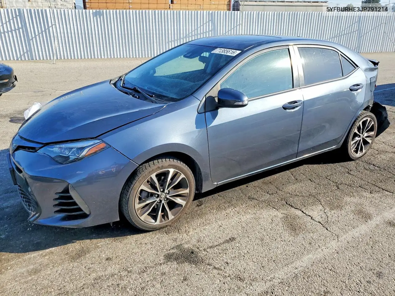 TOYOTA COROLLA 2018, VIN 5YFBURHE3JP791214