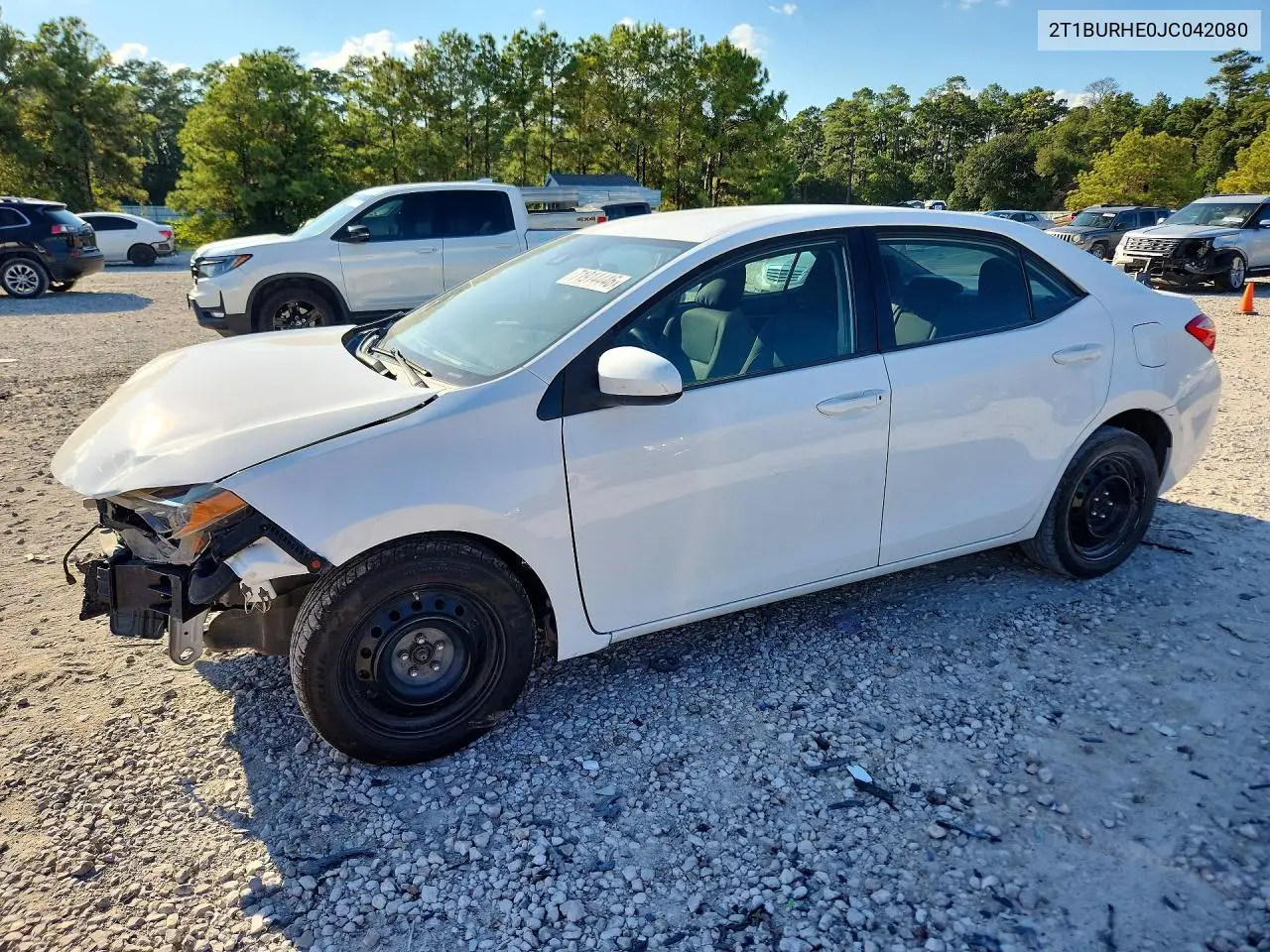 TOYOTA COROLLA 2018, VIN 2T1BURHE0JC042080