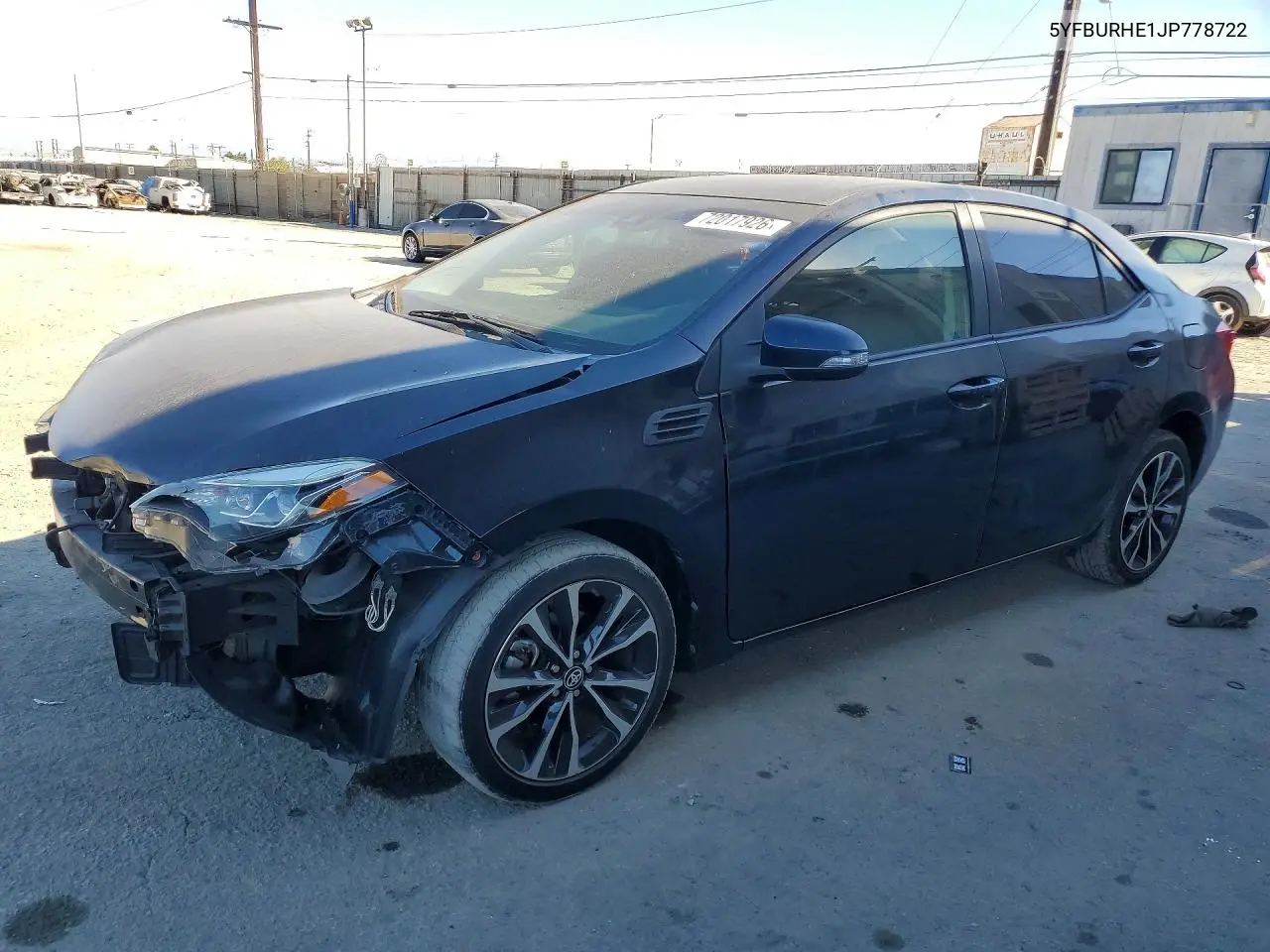 TOYOTA COROLLA 2018, VIN 5YFBURHE1JP778722