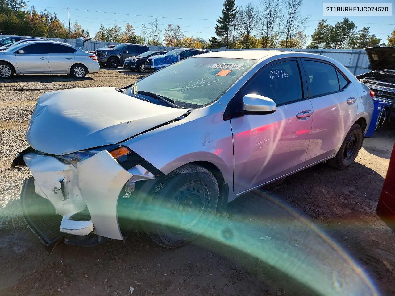 TOYOTA COROLLA 2018, VIN 2T1BURHE1JC074570