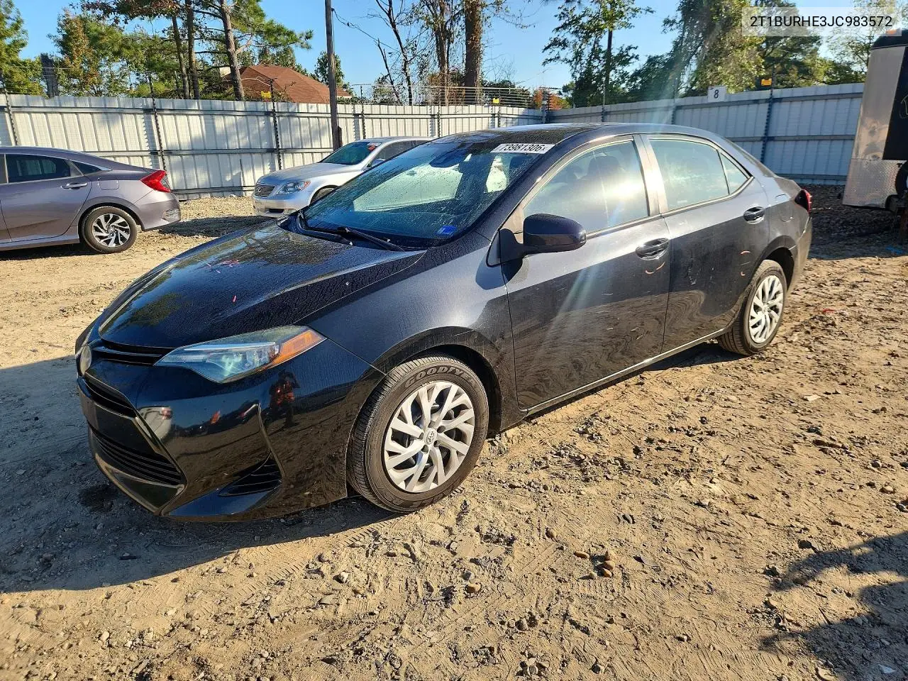 TOYOTA COROLLA 2018, VIN 2T1BURHE3JC983572
