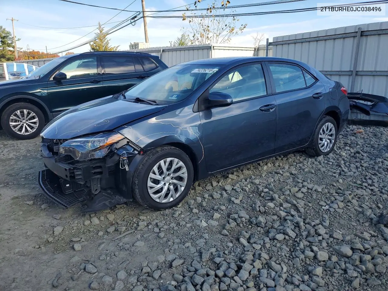 TOYOTA COROLLA 2018, VIN 2T1BURHE0JC038496