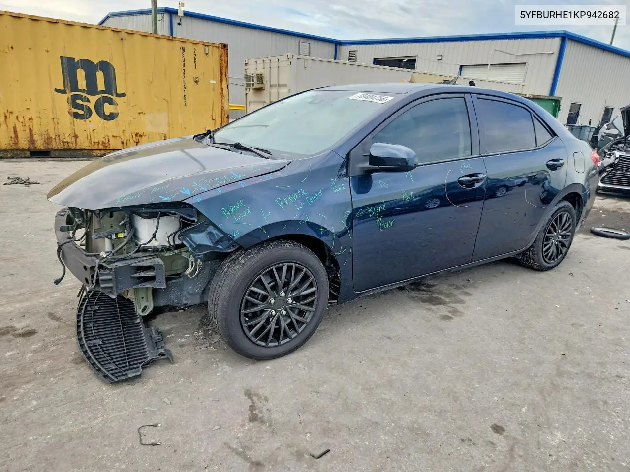 TOYOTA COROLLA 2019, VIN 5YFBURHE1KP942682