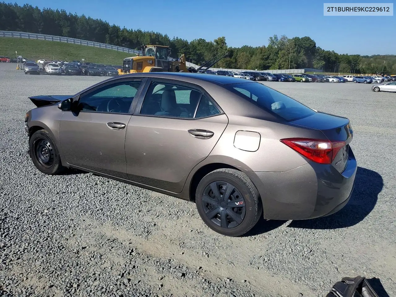 2019 TOYOTA COROLLA VIN 2T1BURHE9KC229612 — фото 2