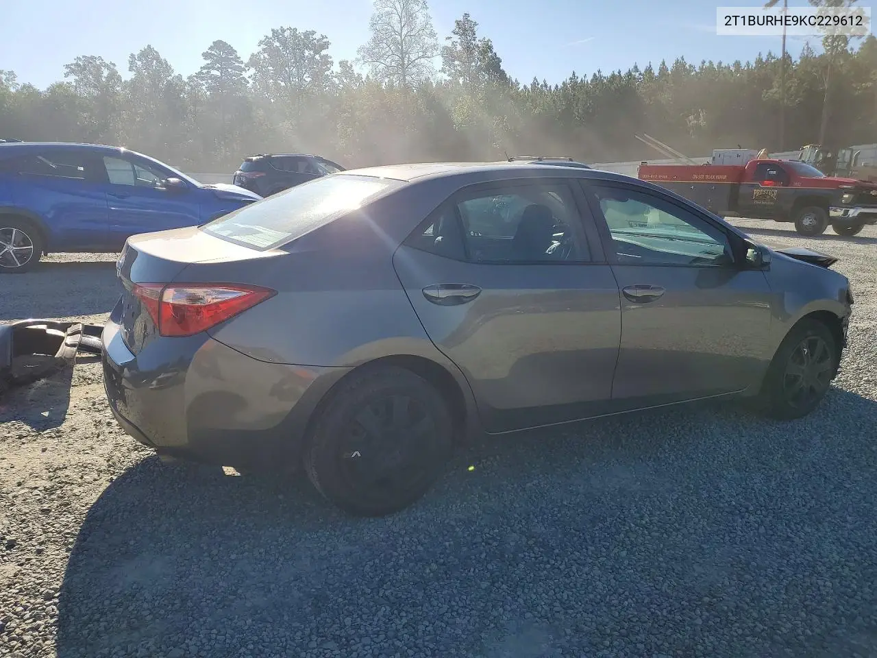 2019 TOYOTA COROLLA VIN 2T1BURHE9KC229612 — фото 3