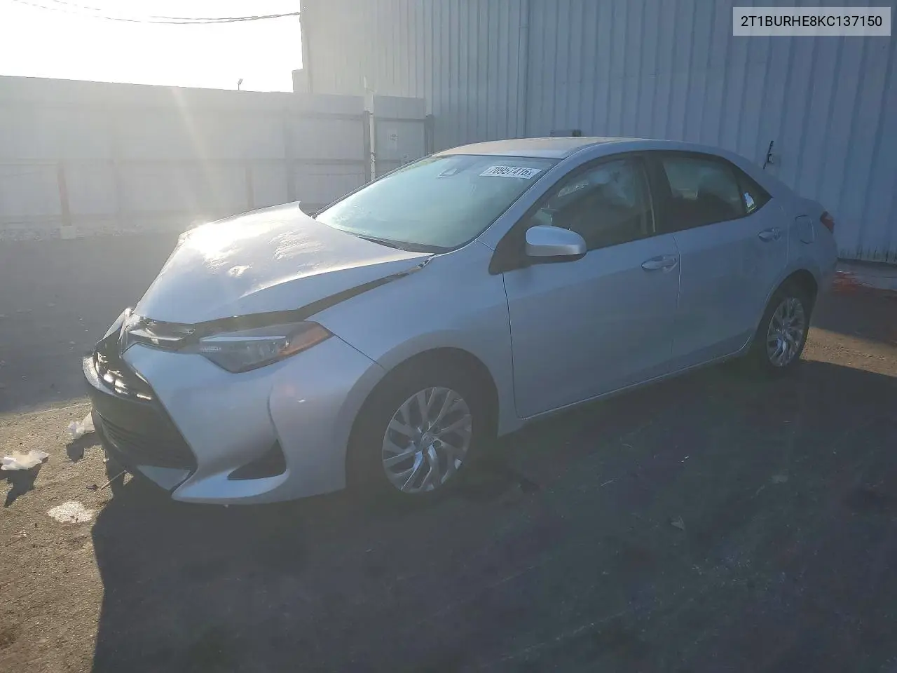 TOYOTA COROLLA 2019, VIN 2T1BURHE8KC137150