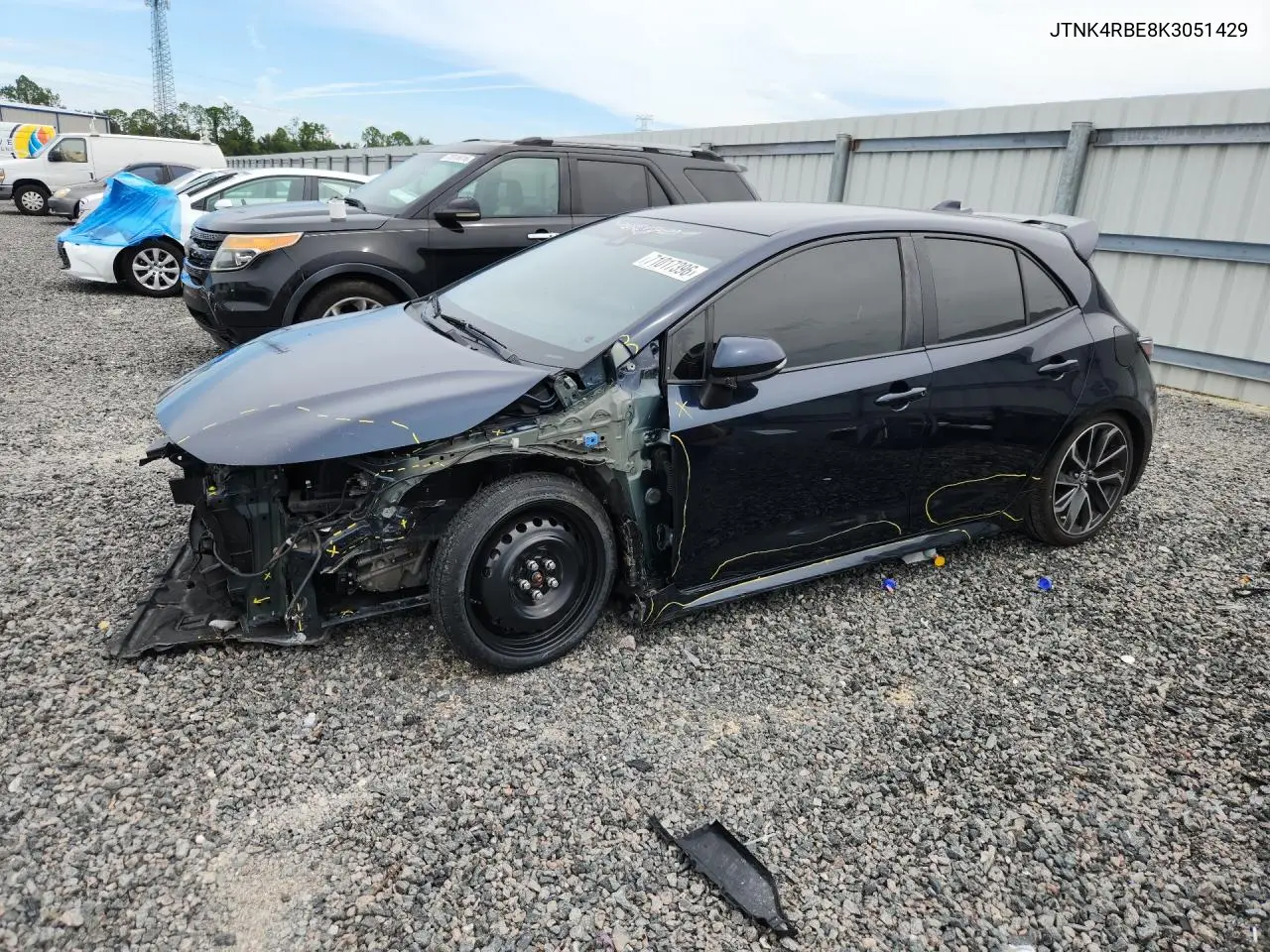 TOYOTA COROLLA 2019, VIN JTNK4RBE8K3051429