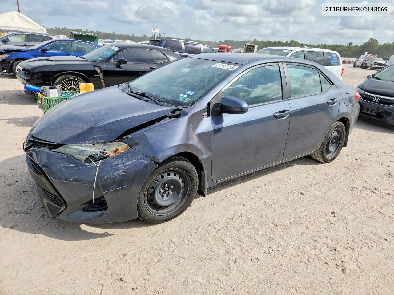 TOYOTA COROLLA 2019, VIN 2T1BURHE9KC143569