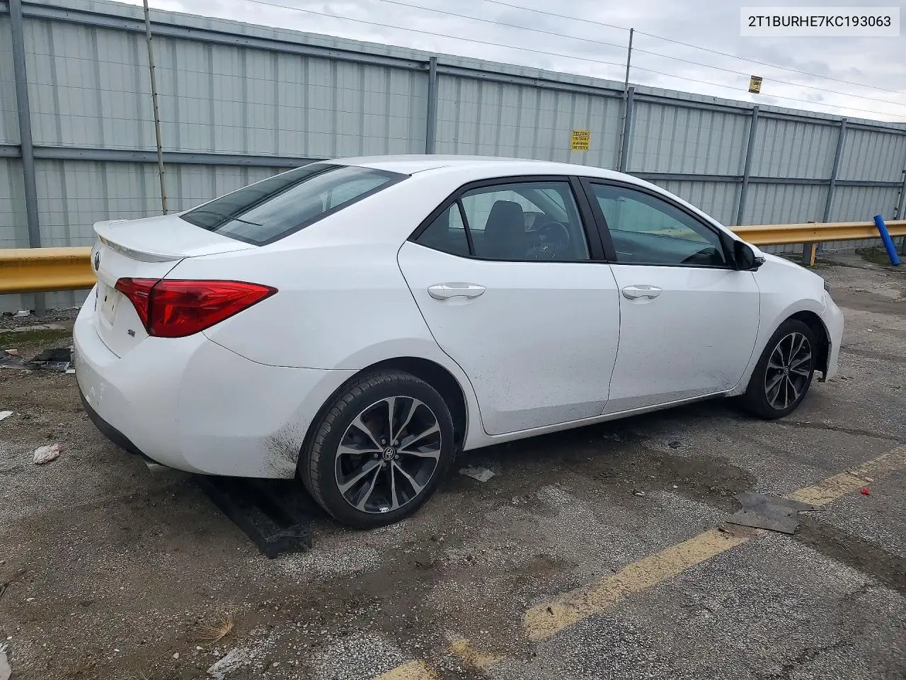 2019 TOYOTA COROLLA VIN 2T1BURHE7KC193063 — фото 3
