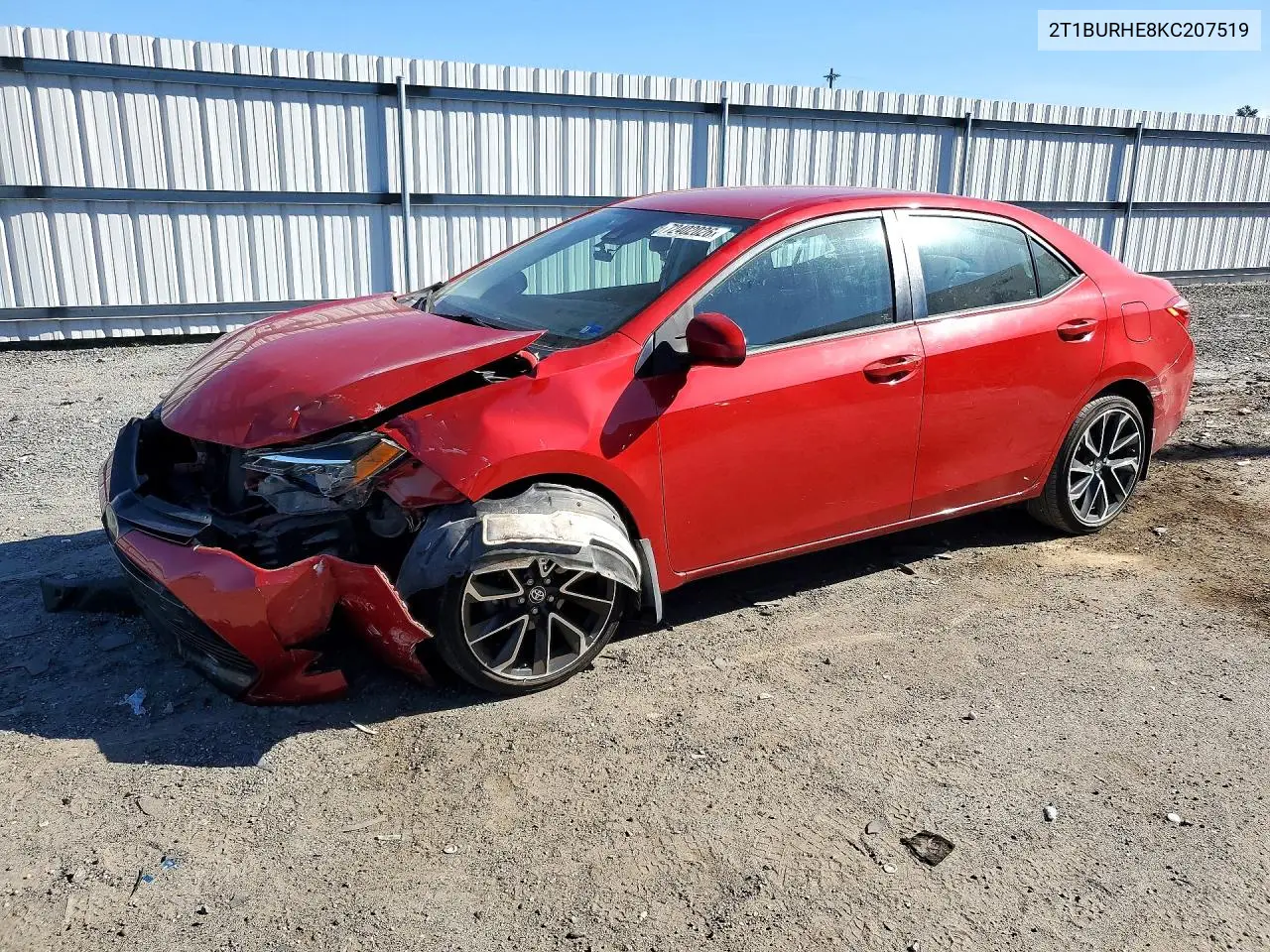 2019 TOYOTA COROLLA VIN 2T1BURHE8KC207519 — фото 2