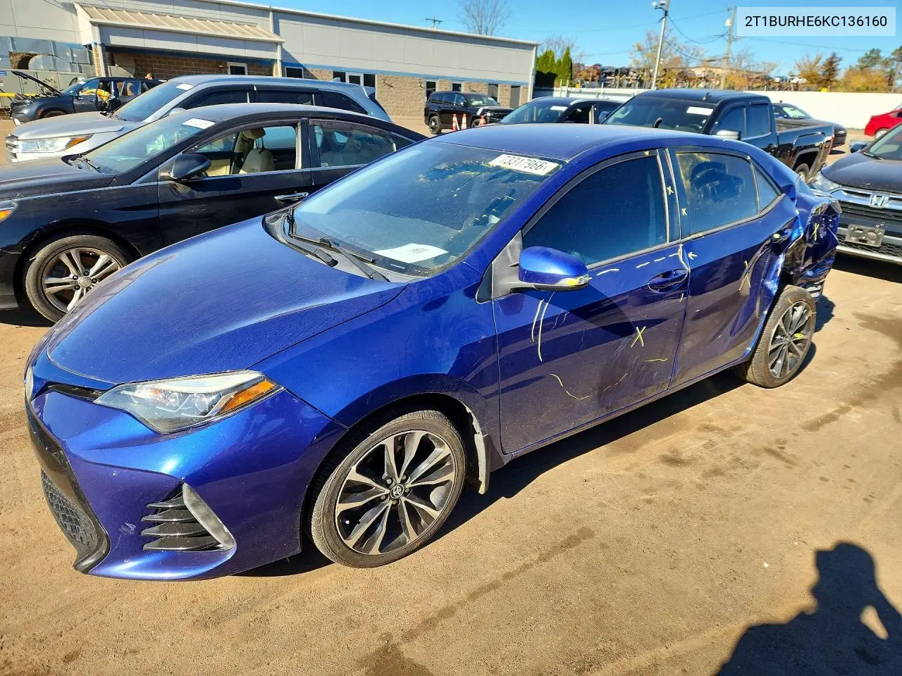 TOYOTA COROLLA 2019, VIN 2T1BURHE6KC136160