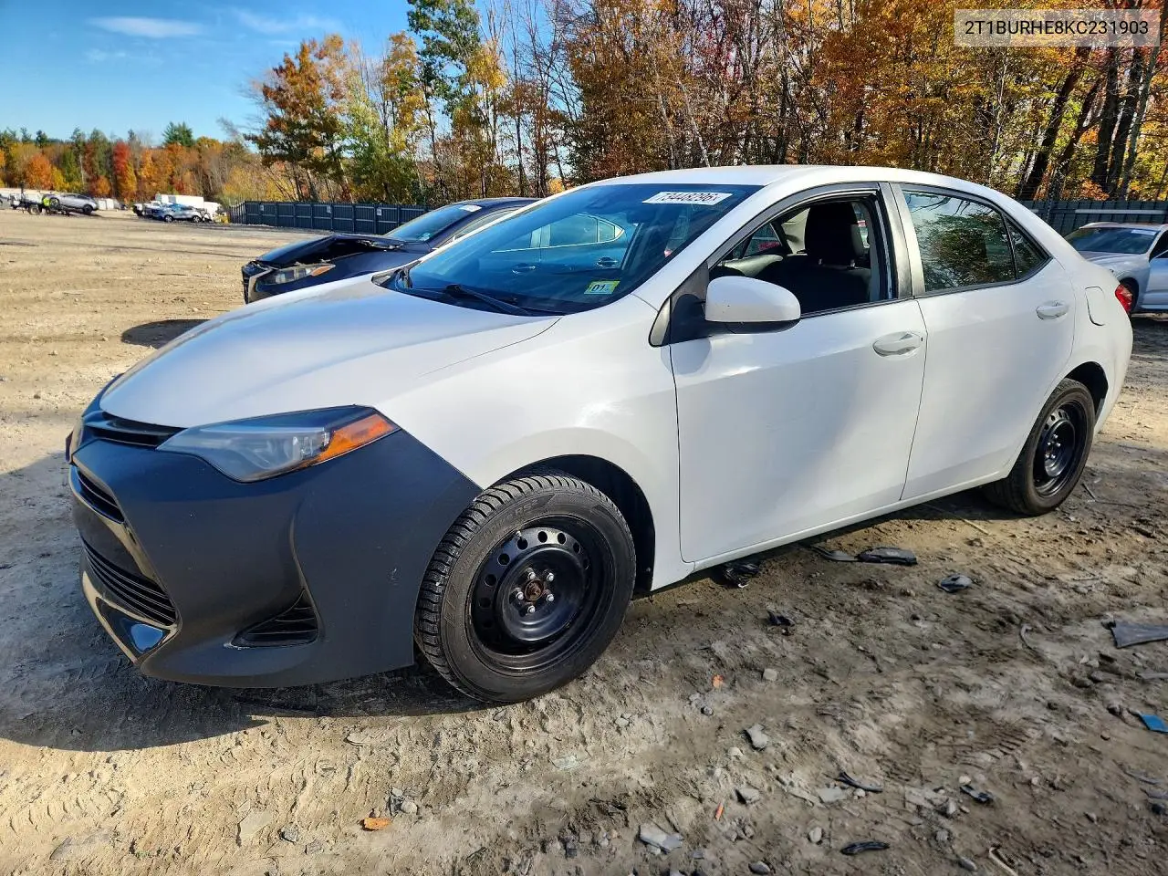 TOYOTA COROLLA 2019, VIN 2T1BURHE8KC231903