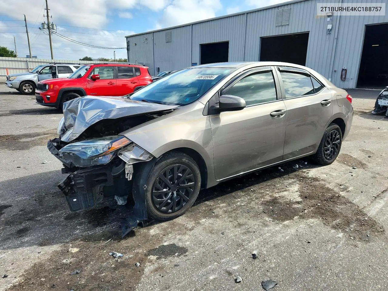 TOYOTA COROLLA 2019, VIN 2T1BURHE4KC188757