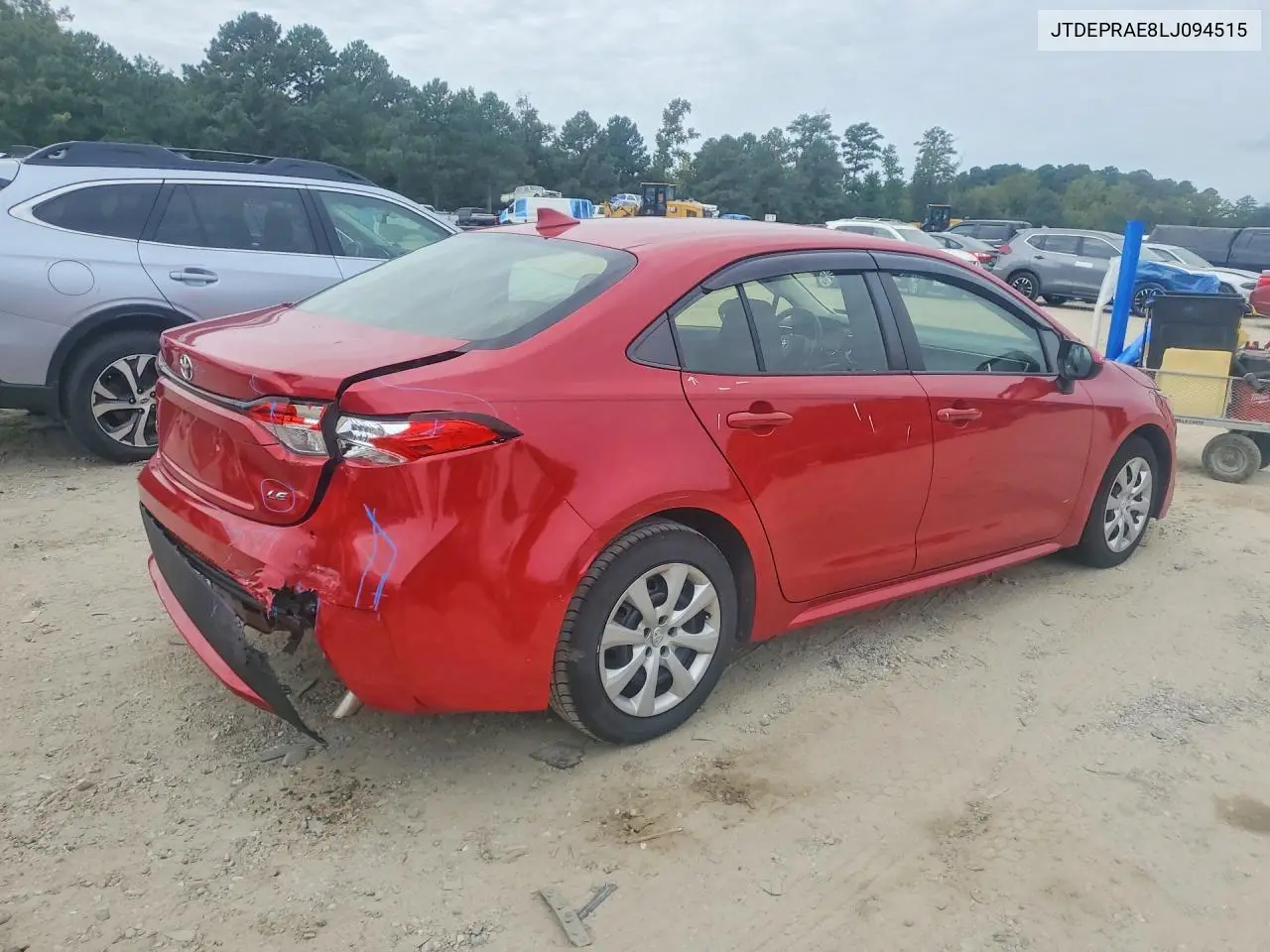 2020 TOYOTA COROLLA VIN JTDEPRAE8LJ094515 — фото 3
